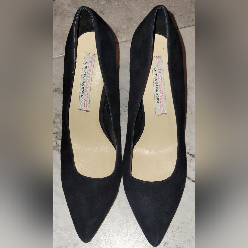 Chinese Laundry Kristin Cavallari Black Suede Pointed Toe Heels Pumps Sz 9